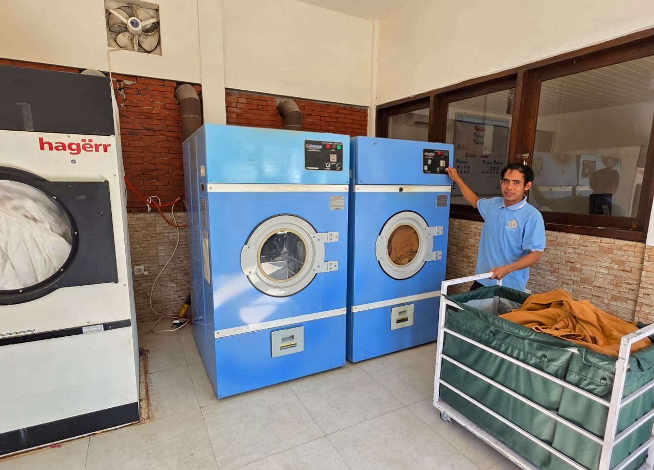 Proses pengeringan laundry